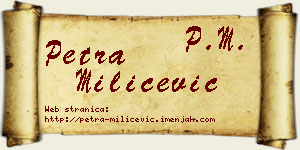Petra Milićević vizit kartica